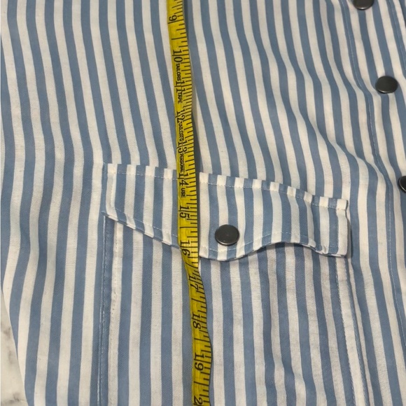 Torrid Blue and White Striped Snap Front Hooded Jacket Plus SIZE 0 (12) NWT - Picture 6 of 16